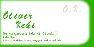 oliver keki business card